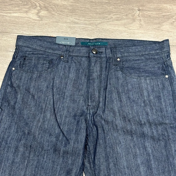Men's Perry Ellis Jeans 36 x 32 Pants Dark Navy Blue Cotton Straight Denim NWT - Picture 5 of 10